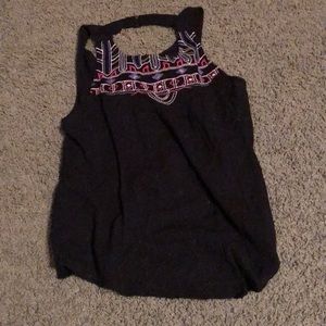 black tank top with decorative top